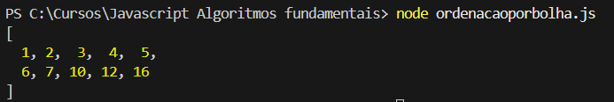 Algoritmo ordenação por bolha