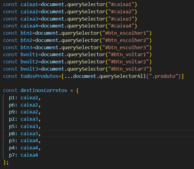 arquivo js recebendo elementos no DOM